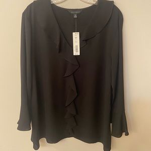 Investments Cascading Ruffled V-Neck 3/4 Sleeve Top XL